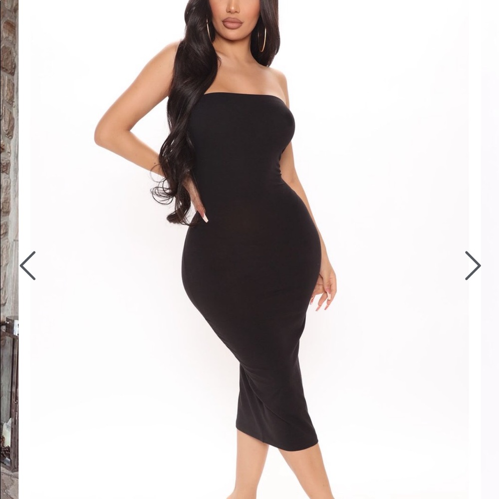 Black midi cotton dress